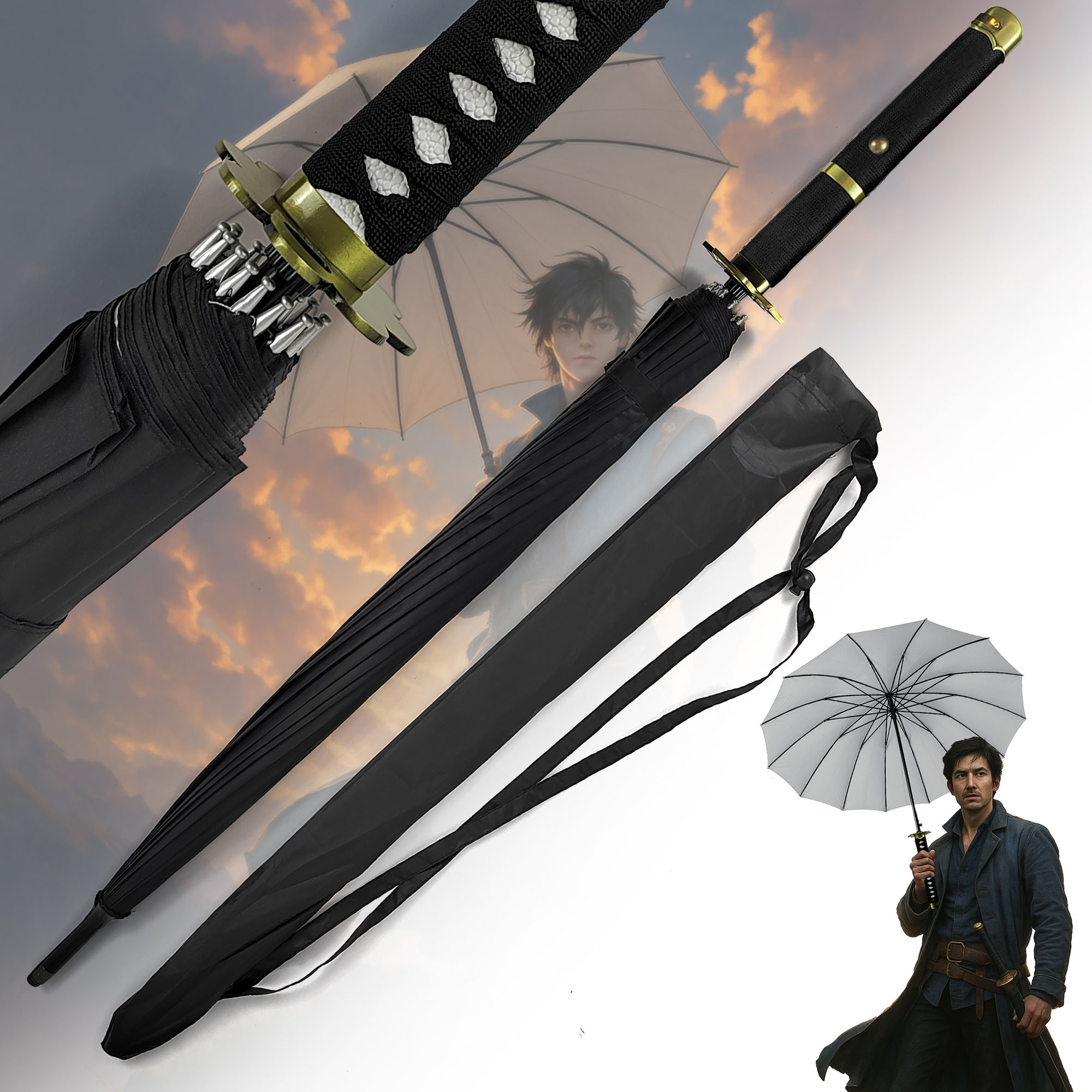 One Piece - Zoro's Shuusui Katana Regenschirm (16K Premium Version) 